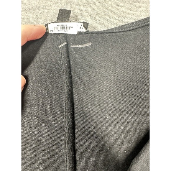 Theory Pullover Blouse Shirt Silk Blend Drape Accent Black Size Large - Picture 4 of 9